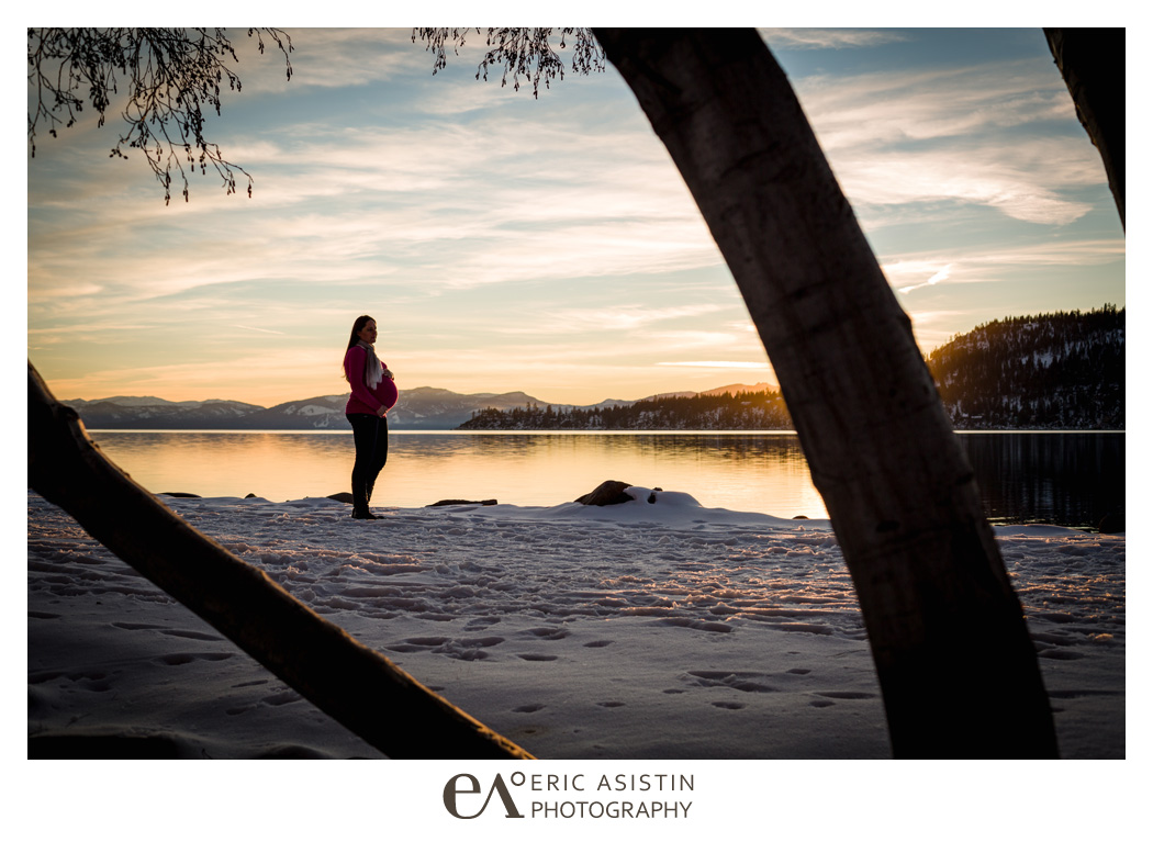 Winter maternity and family portrait session lake tahoe